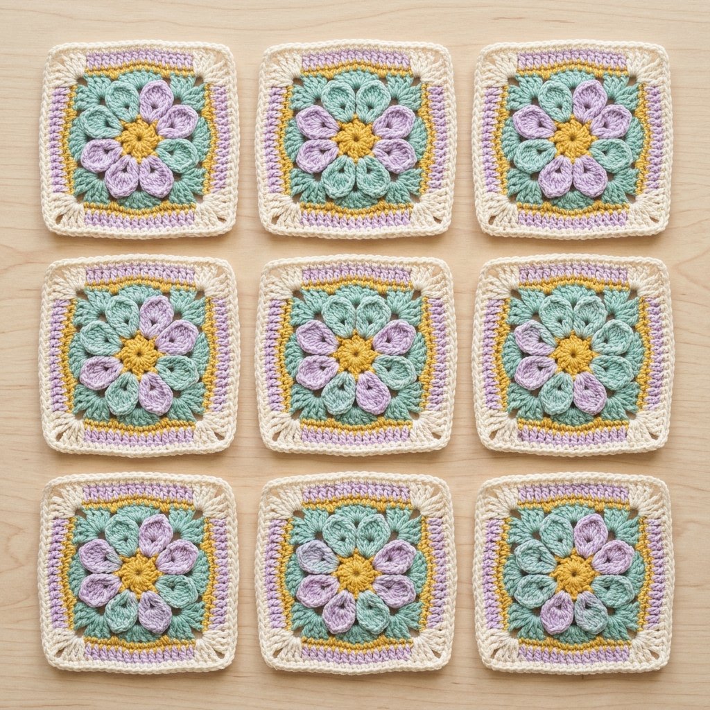 Simply Soft Crochet Blanket — Flower Granny Square Pattern