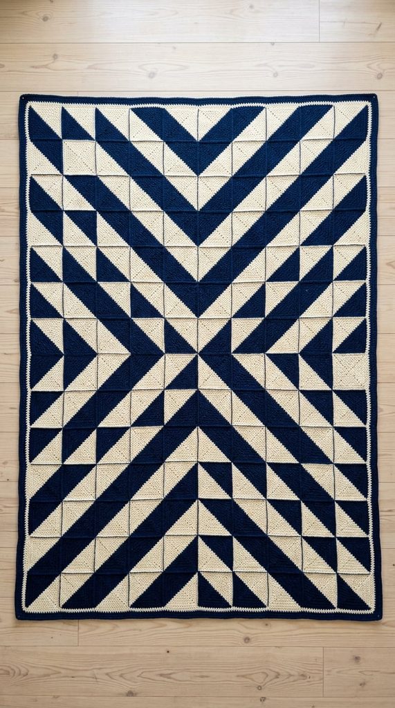 Diagonal Criss Cross Crochet Afghan — Classic Pieced Pattern for Beginners 1 Diagonal Criss Cross Crochet Afghan — Classic Pieced Pattern for Beginners