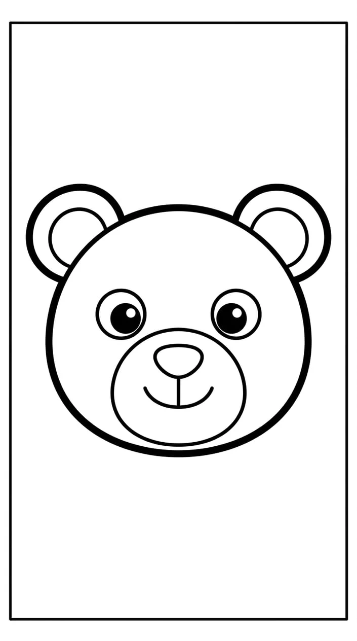Bear Face Close-Up Portrait Coloring Page